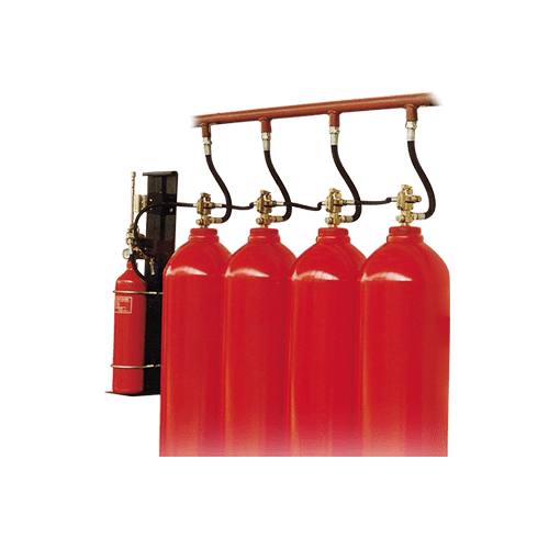 Complete fixed carbon dioxide fire suppression system