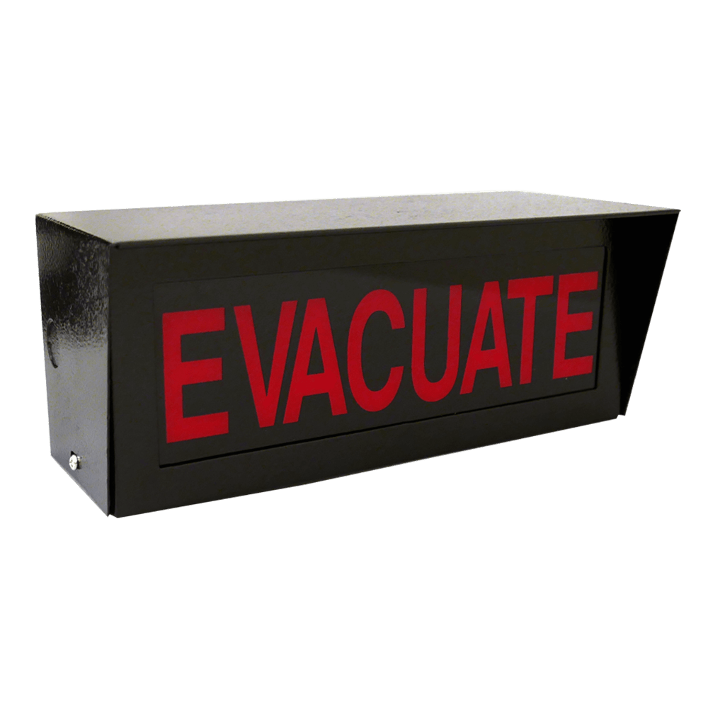 Illuminated evacuate emergency sign