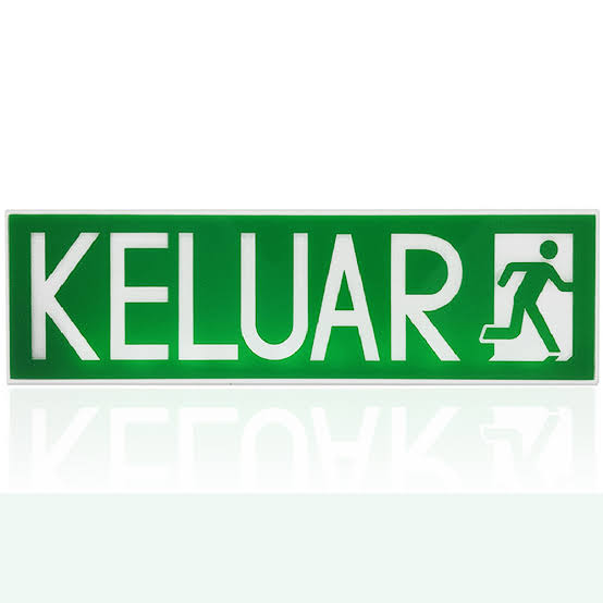 Illuminated Keluar emergency exit sign