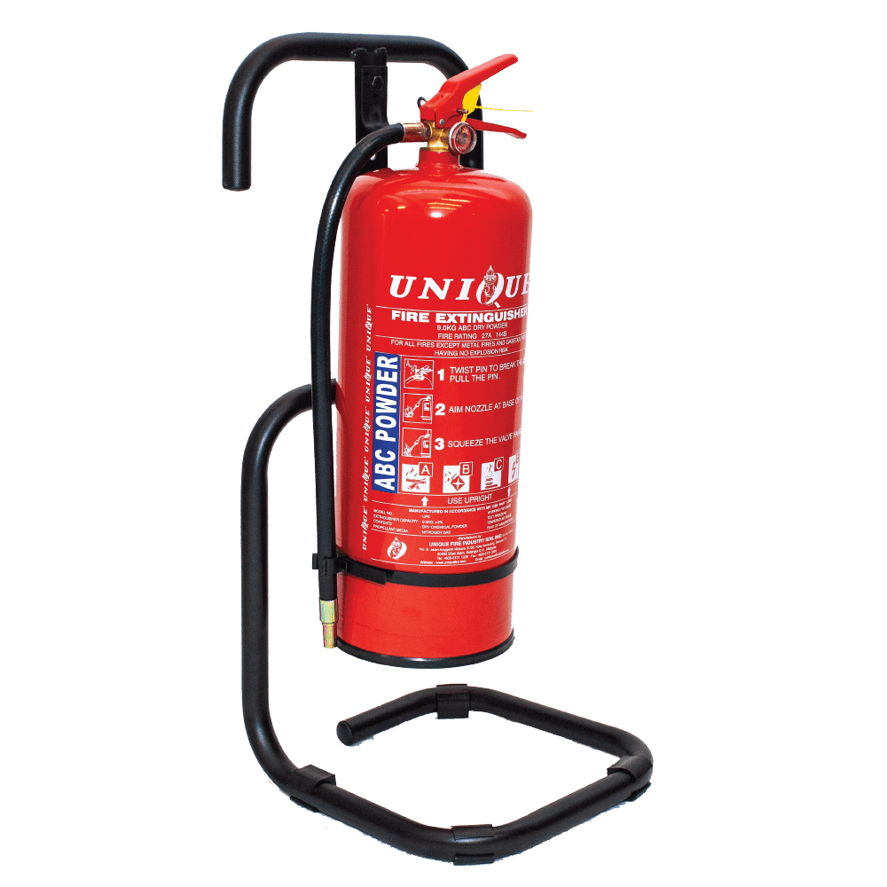 Fire extinguisher floor standing bracket
